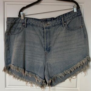 Wild Fable High Rise Blue Frayed Jean Shorts